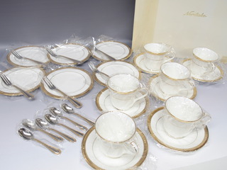 Noritake ノリタケ CHATELAINE GOLD PLATINUM シャトレーヌ ゴールド プラチナ カップ＆ソーサー プレート　中皿　6客6枚合計18Pm001（プレビュー） (2).JPG